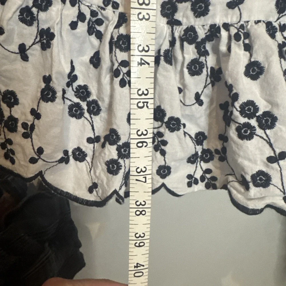 Ann Taylor Floral Embroidered Sun Dress Black and White Womens‎ Size XS